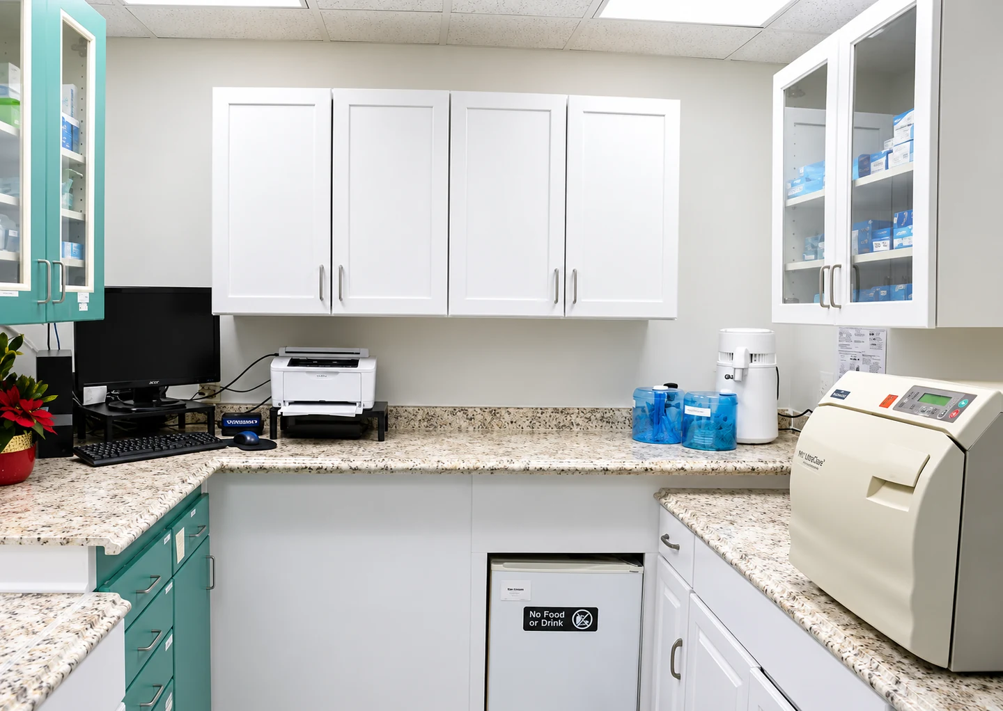 The in-office lab bench and equipment